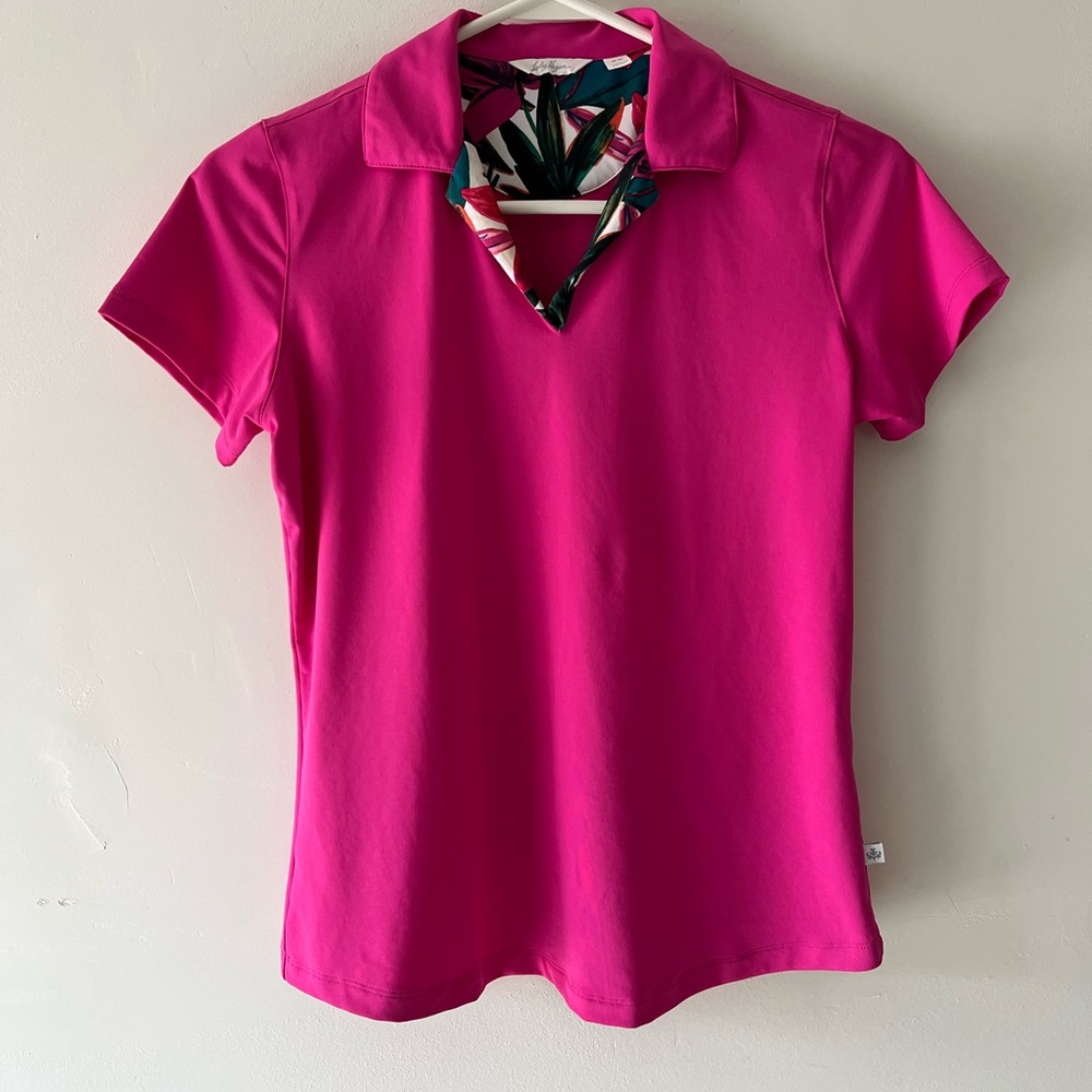 Lady Hagen  size XS golf shirt pink color with floral print